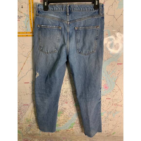 Free People We The Free Cotton Seamed Patch Design Ankle Boyfriend Jeans Size 26 - Picture 3 of 12